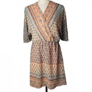 Peppermint Coral & Blue Patterned Spring Summer Small 0104